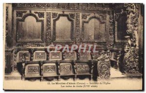 Old Postcard The Moutier Ahun Creuse Interior of the Church the right Stalls