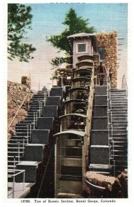 Top of the Incline Royal Gorge Railway Station Colorado Postcard