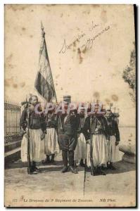 Old Postcard Army Flag 3rd Regiment of Zouaves