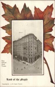 Toronto King Edward Hotel Maple Leaf Border c1910 Postcard jrf