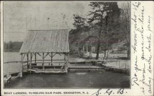 Bridgeton NJ Tumblin Dam Park Boat Landing c1905 Postcard