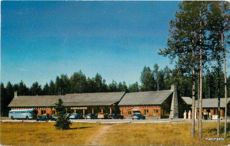 1958 Ponds Lodge Island Park Idaho roadside bus autos Seaich Crocker 10484