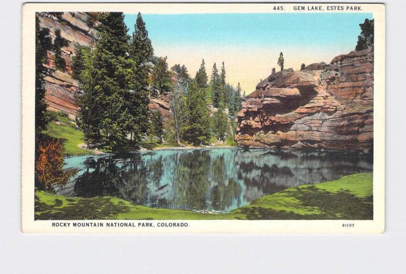 VINTAGE POSTCARD NATIONAL STATE ROCKY MOUNTAIN GEM LAKE ESTES PARK