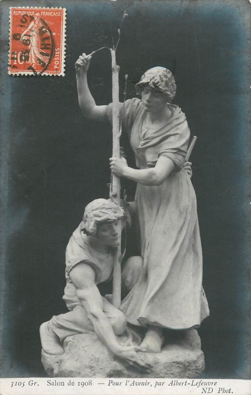 Fine art sculpture Salon 1907 For the Future by Albert-Lefeuvre