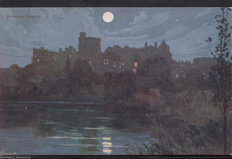Berkshire Postcard - Nightime View of Windsor Castle  RT877