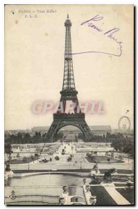 Old Postcard Paris Eiffel Tower