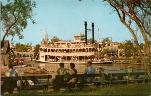 Disneyland Postcard Mark Twain Steamboat Rivers of America Frontierland