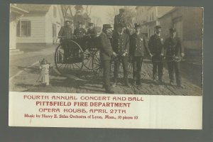 Pittsfield NEW HAMPSHIRE RPPC '05 FIRE DEPARTMENT Firemen BALL nr Concord Loudon