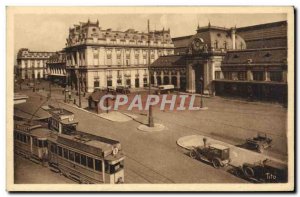 Old Postcard The Bordeaux Gare Saint Jean Tram