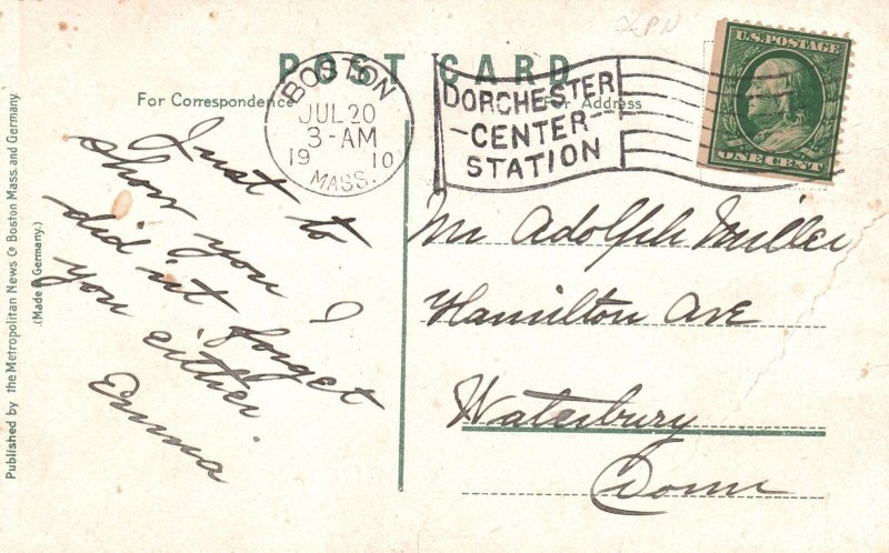 Vintage Postcard 1910's Court St. Station East Boton Tunnel Boston Massachusetts