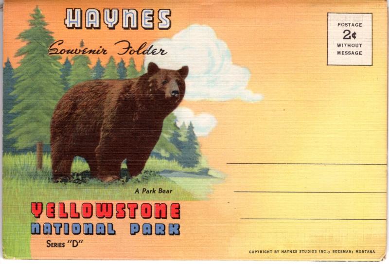 YELLOWSTONE NATIONAL PARK, SOUVENIR FOLDER, SERIES D.