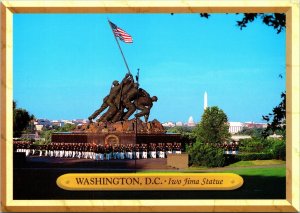 VINTAGE CONTINENTAL SIZE POSTCARD IWO JIMA STATUE WASHINGTON D.C.