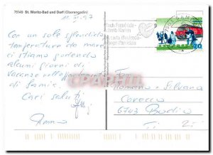 Modern Postcard St Moritz Bad und Dorf Engadin