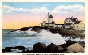 Gloucester, Massachusetts - The Lighthouse at the Eastern Point - in 1939