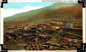 Bird's Eye View Malpai Hill Jerome AZ Postcard PC132