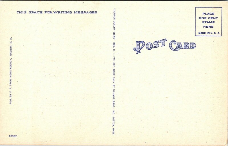 City Hall NH New Hampshire Linen Postcard VTG UNP Tichnor Vintage Unused 