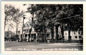 RPPC  KENNEBUNK, Maine  ME   THE GREENLEAF  Summer Street  Postcard 