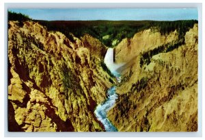 Vintage Yellowstone Falls And Canyon Artist Point Wyoming Postcard F35E