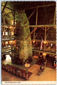 Postcard - Old Faithful Inn Lobby, Yellowstone National Park - Wyoming