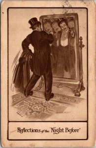 Humour Reflections Of The Night Before 1910