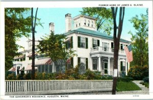 The Governors Residence Former Home of James G Blaine Augusta Maine Postcard