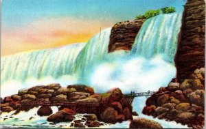 Rock Ages American Falls Niagara Falls Cave Winds Metro Kote Postcard Unposted 