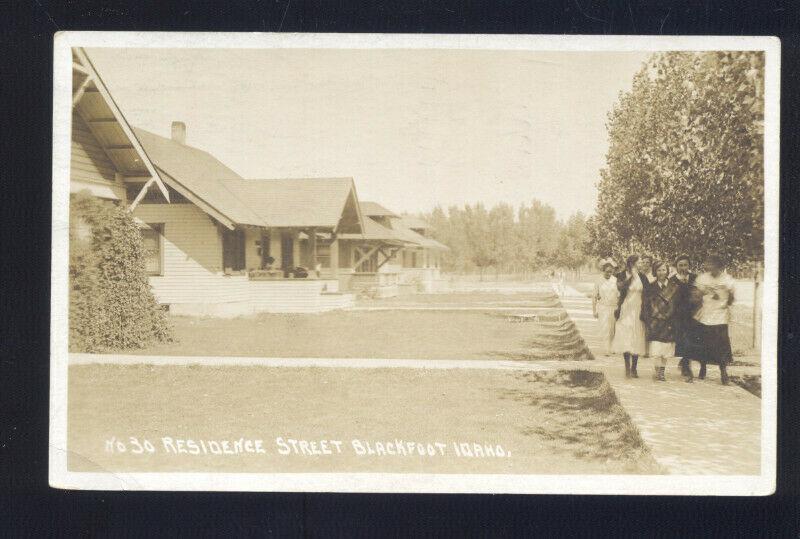 RPPC BLACKFOOT IDAHO RESIDENCE STREET SCENE VINTAGE REAL PHOTO POSTCARD