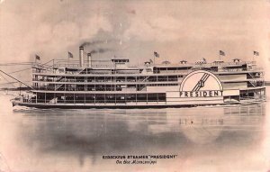 RPPC The Steamer, President, St Louis, MO, DOPS Back,Old Post Card