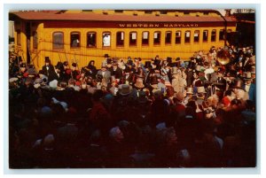 c1960 Mr Lincoln Goes to Gettysburg, Western Maryland Train Replica Postcard