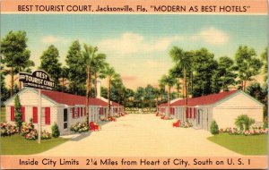 Best Tourist Court Jacksonville FL Postcard PC49