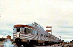 Postcard TRAIN SCENE Portage La Prairie Manitoba MB AK8797