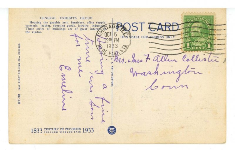 IL - Chicago. 1933-34 World's Fair. General Exhibits Group