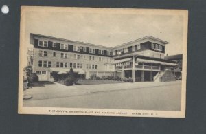 Post Card  Ca 1927 Ocean City NJ The Alvyn On Brighton Place & Atlantic Ave