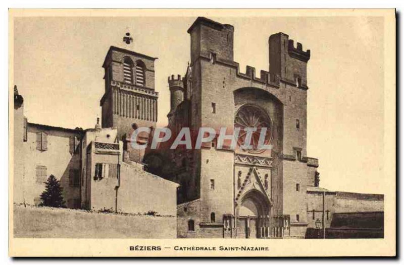 Old Postcard Beziers Cathedrale Saint Nazaire