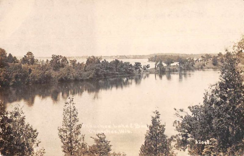 Okanchee Wisconsin Lake and Bay Scenic View Real Photo Postcard JF360243