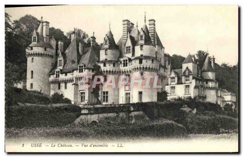 Old Postcard Usse Chateau Overview