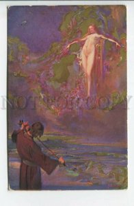 439530 Ludwig Fahrenkrog Song without words Nude fairy violinist postcard