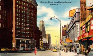 New York Buffalo Niagara Street From Shelton Square 1951