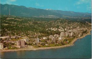 West Vancouver BC Aerial View Unused Vintage Postcard D70