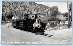 Idaho Spring CO Postcard RPPC Photo Old Narrow Gauge Train Depot Sanborn c1950's