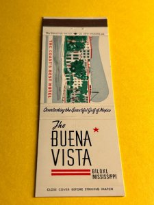Vintage Matchbook Cover The Buena Vista Biloxi, Mississippi MB182