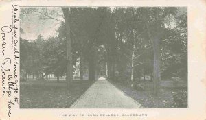 The Way to Knox College Galesburg Illinois 1907 postcard