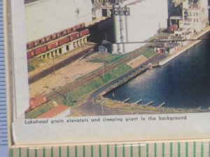 Postcard Album Lakehead grain elevators and sleeping giant, Canada 