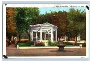 c1920 Band Stand, City Park, Ottumwa, Iowa. Postcard F118E