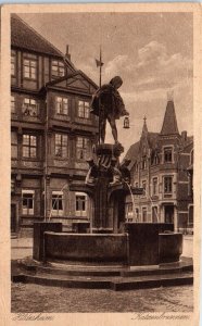 1920s Katzenbrunnen Fountain Hildesheim Germany Postcard