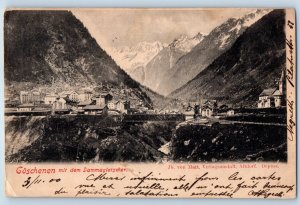 Uri Switzerland Postcard Göschenen with the Damma Glacier 1900 Antique
