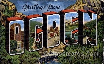 Ogden, Utah Large Letter Town 1947 small crease with wear, right bottom corne...