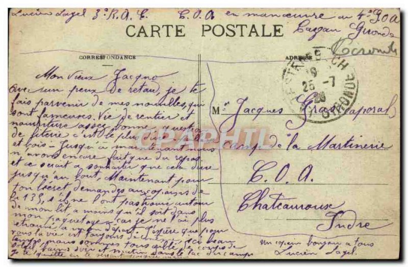 Old Postcard Cazeaux Canal du Lac