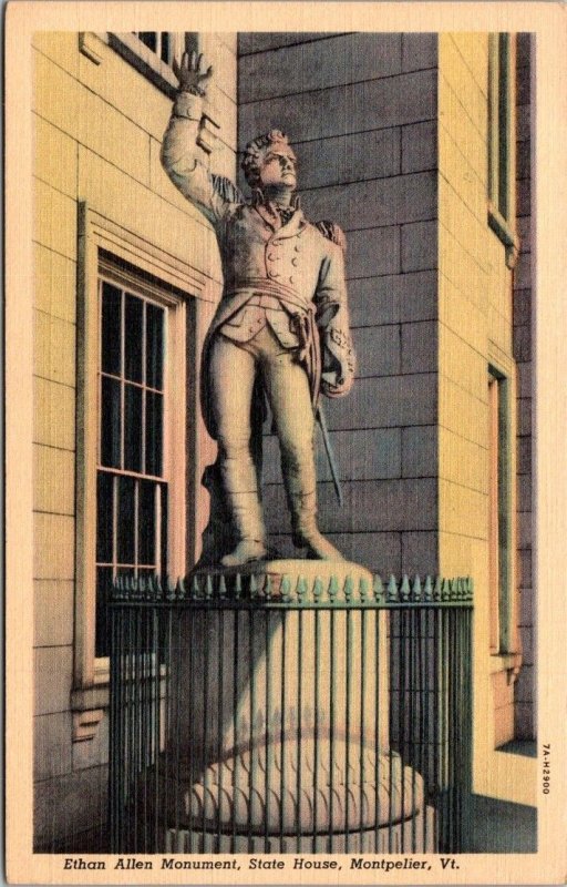 Vermont Montpelier The State House Ethan Allen Monument 1947 Curteich