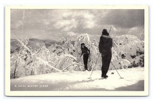 A Local Winter Scene Snow Skiing Idaho Postcard